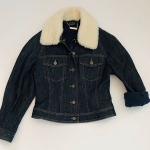 ALEXANDER McQUEEN Denim Cropped Jean Shearling